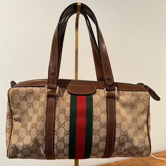 Gucci Handbags - Gucci Vintage Boston Sherry Line Bag